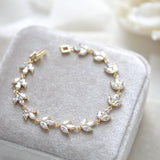 Rose gold marquise cubic zirconia Bridal bracelet - LAUREN - Treasures by Agnes