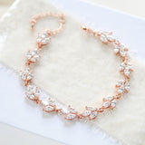 Rose gold marquise cubic zirconia Bridal bracelet - LAUREN - Treasures by Agnes