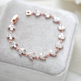 Rose gold marquise cubic zirconia Bridal bracelet - LAUREN - Treasures by Agnes