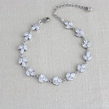 Rose gold marquise cubic zirconia Bridal bracelet - LAUREN - Treasures by Agnes