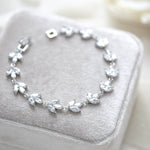 Rose gold marquise cubic zirconia Bridal bracelet - LAUREN - Treasures by Agnes