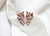 Rose gold morganite crystal stud earrings - GLORIA - Treasures by Agnes