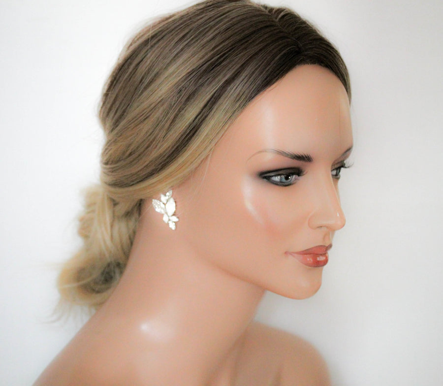 Rose gold morganite crystal stud earrings - GLORIA - Treasures by Agnes