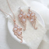 Rose gold necklace and earrings for bride - FINLEY - Treasures by Agnes