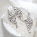 Rose gold necklace and earrings for bride - FINLEY - Treasures by Agnes