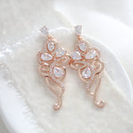 Rose gold necklace and earrings for bride - FINLEY - Treasures by Agnes