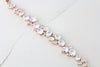 Rose gold oval cut Cubic Zirconia Bridal bracelet - ALEXA - Treasures by Agnes