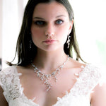 Rose gold statement backdrop necklace and earring set - APRILLE - Treasures by Agnes