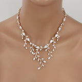 Rose gold statement backdrop necklace and earring set - APRILLE - Treasures by Agnes