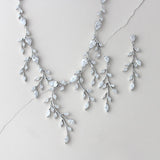 Rose gold statement backdrop necklace and earring set - APRILLE - Treasures by Agnes
