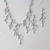 Rose gold statement backdrop necklace and earring set - APRILLE - Treasures by Agnes