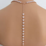 Rose gold statement backdrop necklace for bride - AUBREE - Treasures by Agnes
