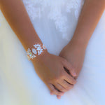 Rose gold statement cuff bridal bracelet - VIOLET - Treasures by Agnes