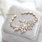 Rose gold statement Wedding bracelet - LILY - Treasures by Agnes