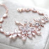 Rose gold statement Wedding bracelet - LILY - Treasures by Agnes