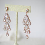 Rose gold Teardrop Chandelier bridal earrings - Treasures by Agnes