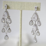 Rose gold Teardrop Chandelier bridal earrings - Treasures by Agnes