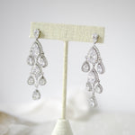 Rose gold Teardrop Chandelier bridal earrings - Treasures by Agnes