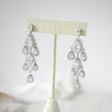 Rose gold Teardrop Chandelier bridal earrings - Treasures by Agnes