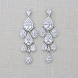 Rose gold Teardrop Chandelier bridal earrings - Treasures by Agnes