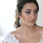 Rose gold Teardrop Chandelier bridal earrings - Treasures by Agnes