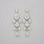 Rose gold Teardrop Chandelier bridal earrings - Treasures by Agnes