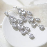 Rose gold Teardrop Chandelier bridal earrings - Treasures by Agnes