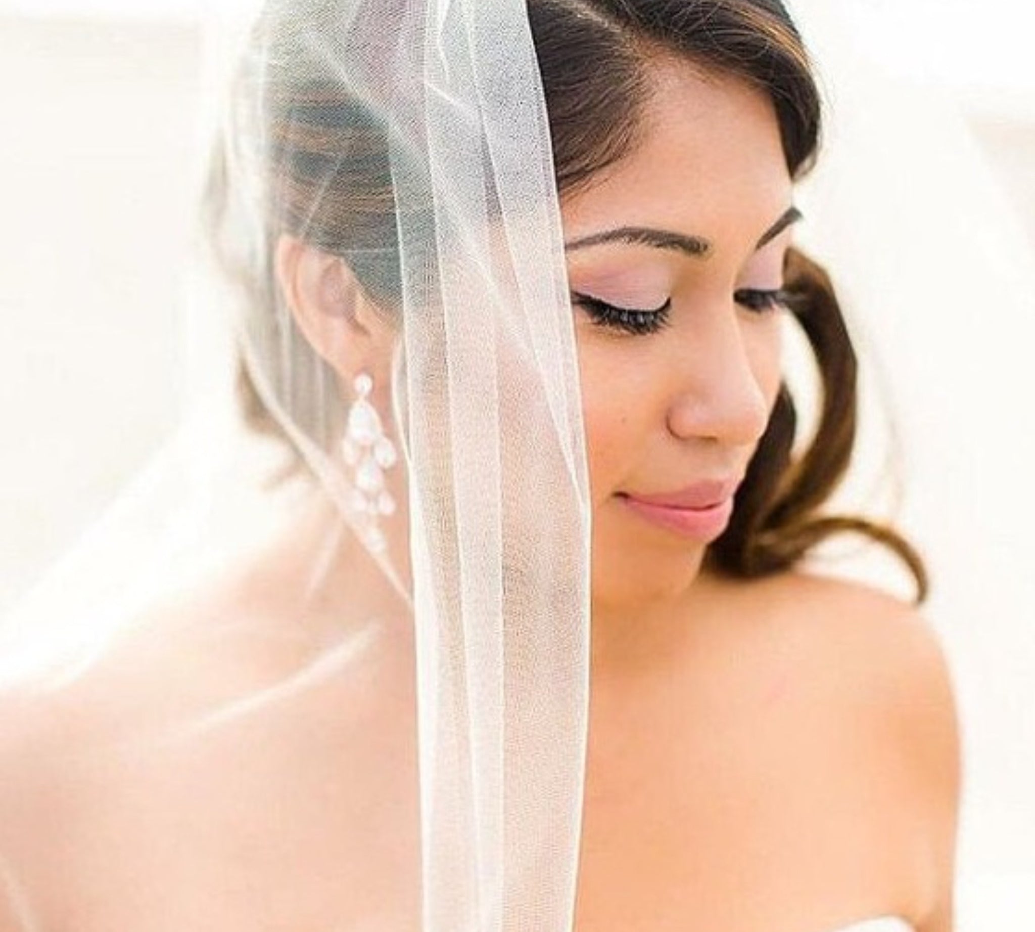 Rose gold Teardrop Chandelier bridal earrings - Treasures by Agnes