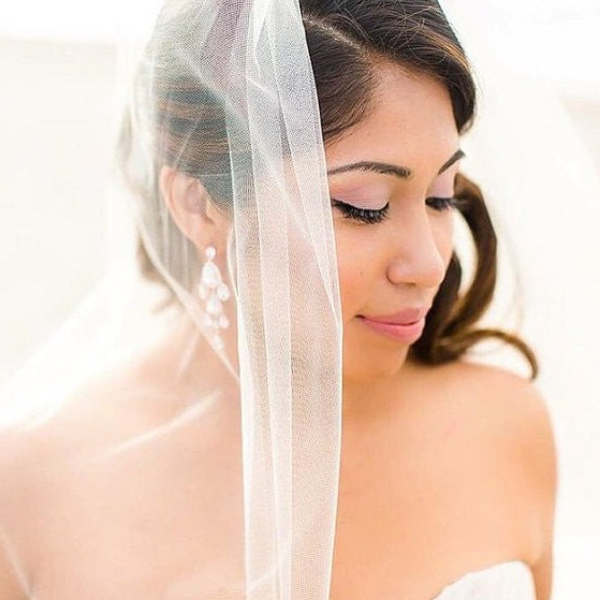 Rose gold Teardrop Chandelier bridal earrings - Treasures by Agnes