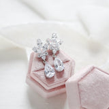Rose gold teardrop cubic zirconia Bridal earrings - DIVINE - Treasures by Agnes