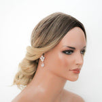 Rose gold teardrop cubic zirconia Bridal earrings - DIVINE - Treasures by Agnes