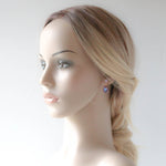 Rose gold teardrop earrings with purple Austrian crystals - SAWYER - Treasures by Agnes