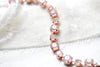 Rose gold tennis bracelet with dusty pink Austrian crystals - PRESLEY - Treasures by Agnes