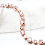Rose gold tennis bracelet with dusty pink Austrian crystals - PRESLEY - Treasures by Agnes