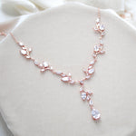 Rose gold vine necklace for bride - APRILLE - Treasures by Agnes