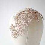 Rose gold Wedding hair piece with Austrian crystals - AURORA - Treasures by Agnes