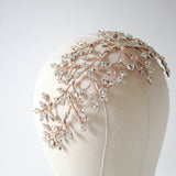 Rose gold Wedding hair piece with Austrian crystals - AURORA - Treasures by Agnes