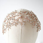 Rose gold Wedding hair piece with Austrian crystals - AURORA - Treasures by Agnes