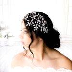 Rose gold Wedding hair piece with Austrian crystals - AURORA - Treasures by Agnes