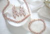 Rose gold Wedding jewelry set, Necklace, earrings and bracelet set - HADLEY - Treasures by Agnes