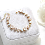 Rose gold white opal and ivory cream bridal bracelet - JULIANNA - Treasures by Agnes