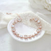 Rose gold white opal and ivory cream bridal bracelet - JULIANNA - Treasures by Agnes