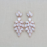 Rose gold wedding statement earrings for bride - ALICIA - Treasures by Agnes