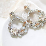 Round hoop Crystal Bridal earrings - CHRISTINE - Treasures by Agnes