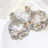 Round hoop Crystal Bridal earrings - CHRISTINE - Treasures by Agnes