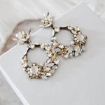 Round hoop Crystal Bridal earrings - CHRISTINE - Treasures by Agnes