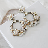 Round hoop Crystal Bridal earrings - CHRISTINE - Treasures by Agnes