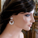 Round hoop Crystal Bridal earrings - CHRISTINE - Treasures by Agnes