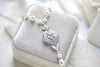 Silver Art Deco Crystal and pearl Bridal necklace - EMMA - Treasures by Agnes
