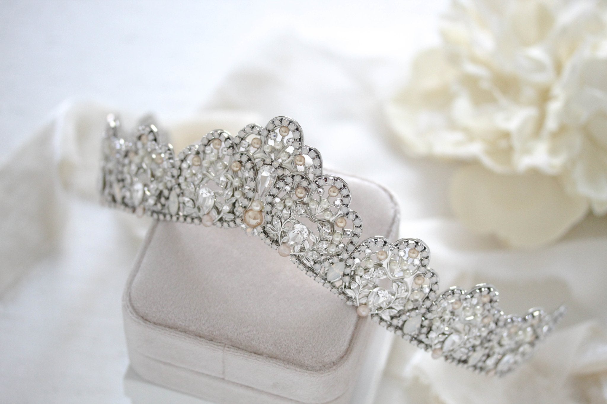Silver Crystal Bridal tiara - JUNE - Treasures by Agnes